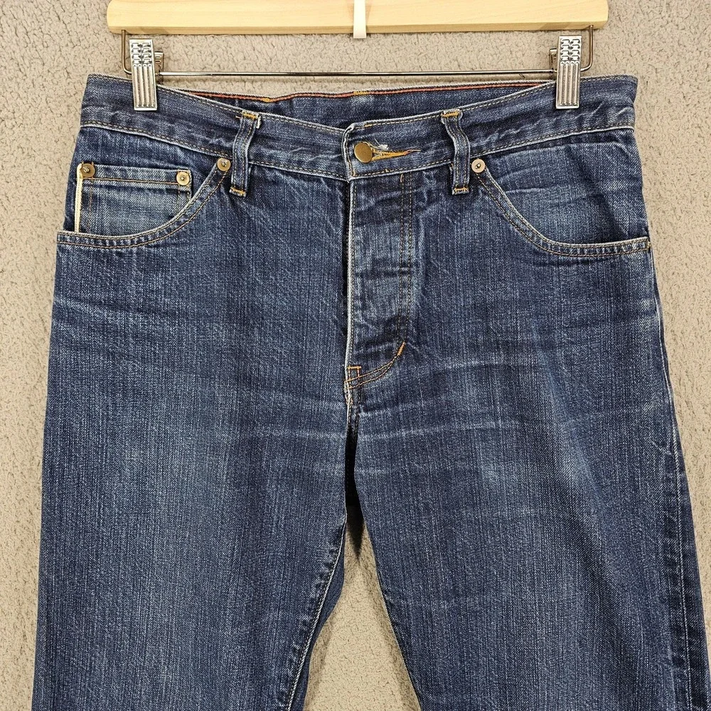 Raleigh Denim‎ Jeans Mens 31x32 Blue Selvedge White Oak Cone Denim Button Fly